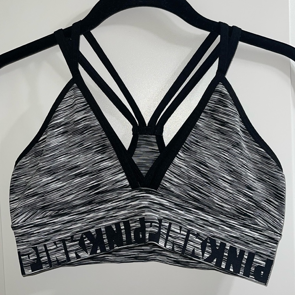 PINK Victoria’s Secret Cool & comfy strappy logo racerback bralette Medium bra